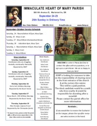 26th Sunday in Ordinary Time